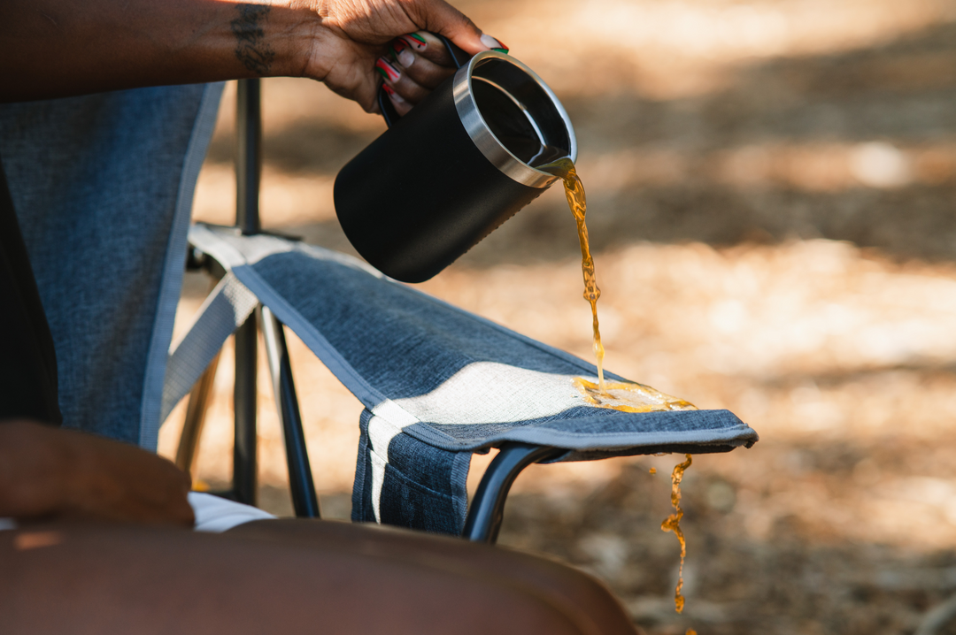 Coffee spilling on chair