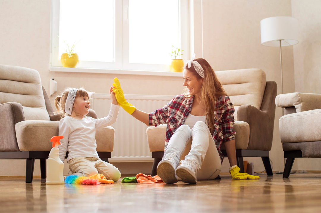 Mom and Daughter Spring Cleaning