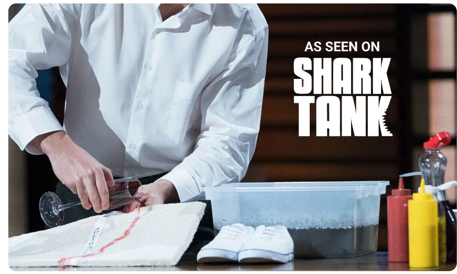 as seen on Shark Tank showing wine repelling off carpet protected by home fabric protector