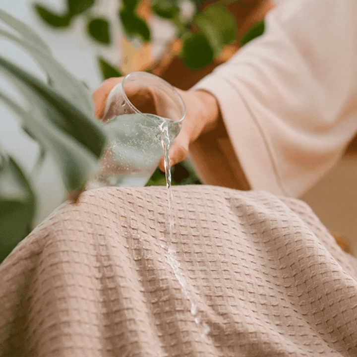 water beading off protected blanket