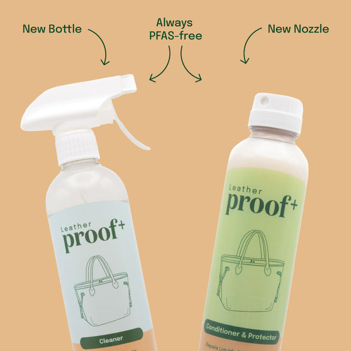 Leather Care Bundle, new bottles and nozzles, always PFAS-Free