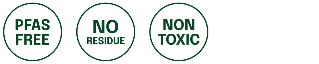 PFAS-free icon, no residue icon, non toxic icon