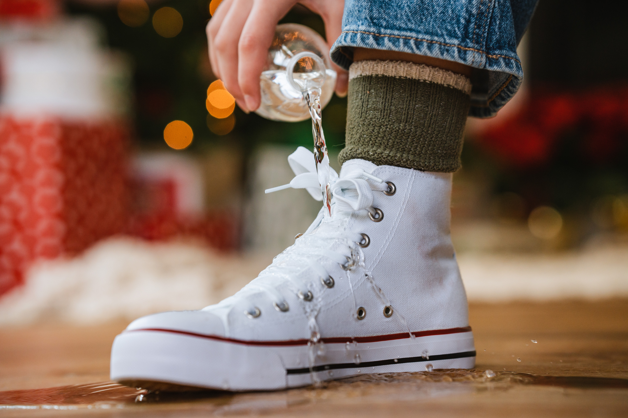 Shoe with Water Poured over it